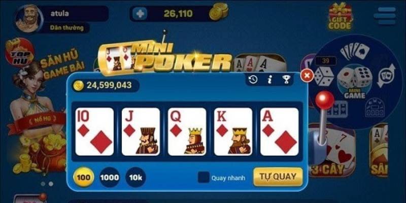 Slot Mini Poker có giao diện rất khủng